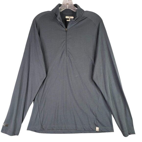 Outdoor Research Shirt Mens Medium Gray 1/4 Zip Pullover LS Baselayer Wool - Picture 2 of 9